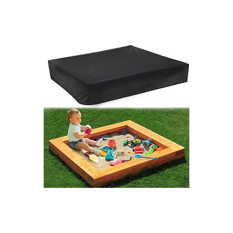 Staub- Und Wasserdichte Sandkastenabdeckung Mit Kordelzug, Plane Aus Oxford-gewebe Für Gartenpools (schwarz, 150 Cm) -