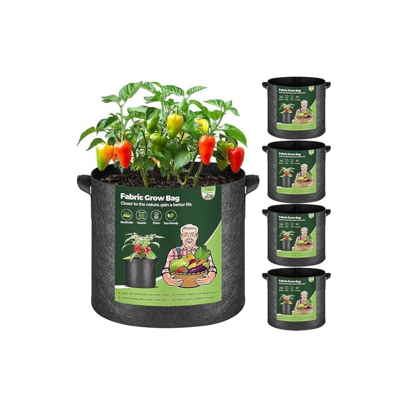 5er-set Pflanzsäcke À 26 Liter Für Familien Und Anfänger, Ideal Für Den Einfachen Anbau Von Tomaten Und Kartoffeln, Für Den Gemüsegarten Im Topf, Auf Dem Balkon Oder Im Garten – 26 Liter/5 Stück