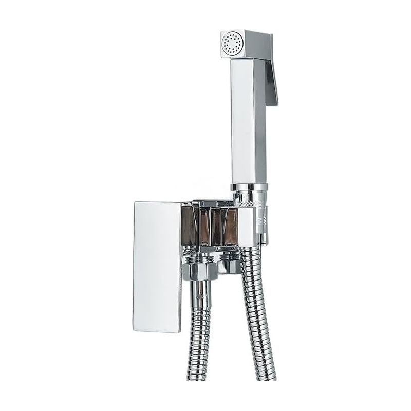 Bidetarmatur, Duscharmatur Aus Messing, Waschmaschinenmischer, Warm- Und Kaltwasseranschluss, Vierkantarmatur, Brausekopf, Wc-armaturen (chrom Poliert) Chrom Poliert 1 Uk