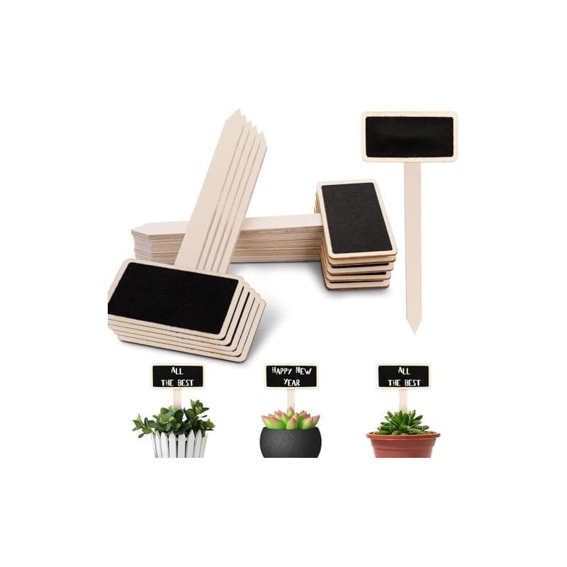 30 Schwarze Pflanzenschilder Aus Holz, T-förmige Gartenmarkierungen, Rechteckige Samenstecker Für Gemüse, Bäume, Kräuter Und Blumen -