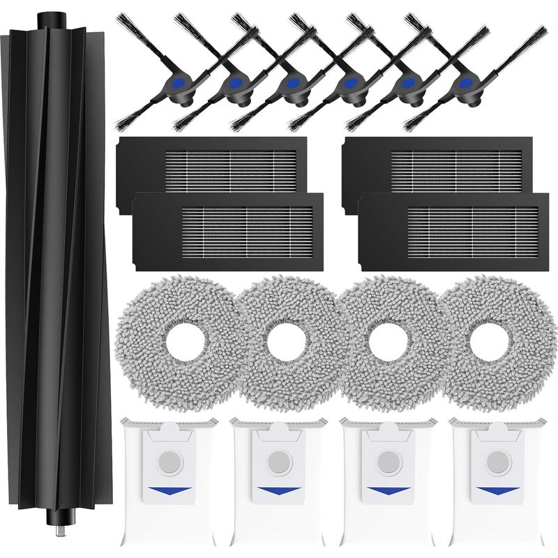 19 Zubehörteile Für Den Saugroboter Ecovacs Deebot X2, 1 Hauptbürste, 4 Hepa-filter, 6 Seitenbürsten