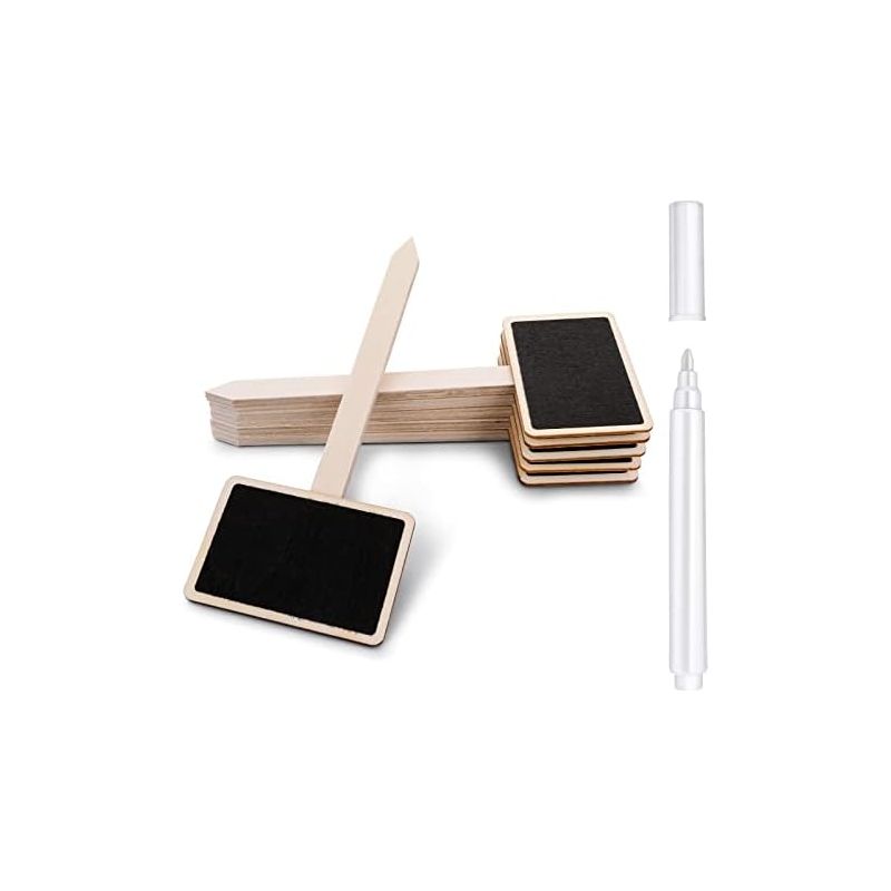 Set Mit 20 Holz-gartenetiketten – Kreidetafel Mit Stift Für Zimmer- Und Gartenpflanzen, Kräuter, Blumen, Gemüse Und Töpfe