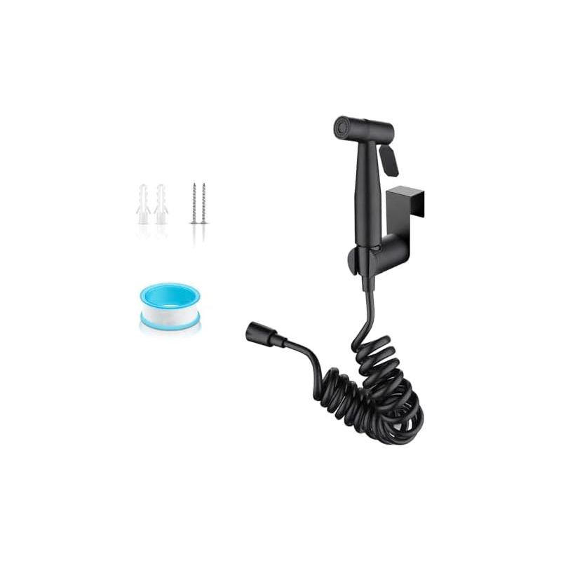 Bidet-set Mit Handbrause Aus Abs Und Edelstahlhaken Für Die Badreinigung (schwarz) Schwarz -