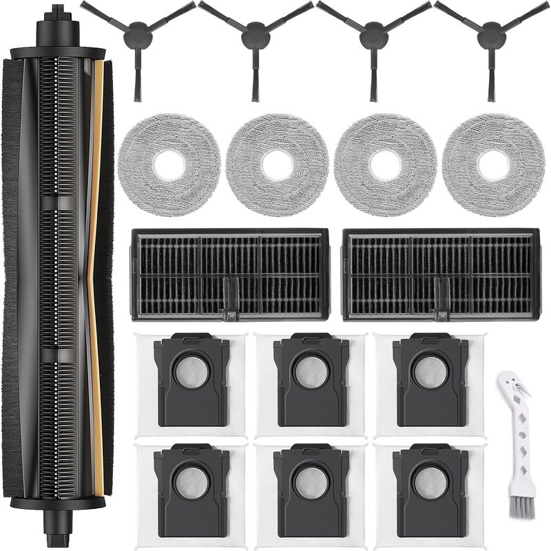 1 Hauptbürste, 6 Staubbeutel, 2 Filter, 4 Wischpads, 4 Seitenbürsten Für Dreame L10s Pro Ultra Heat, X30 Ultra, Mova E30 Ultra