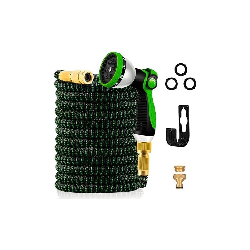 30 M Langer, Dehnbarer Gartenschlauch – Flexibler Bewässerungsschlauch Mit 10 Sprühmodi. Passend Für 1/2"- Und 3/4"-wasserhähne. Robuste Metallanschlüsse Für Gartenarbeit, Bewässerung Und Reinigung. S