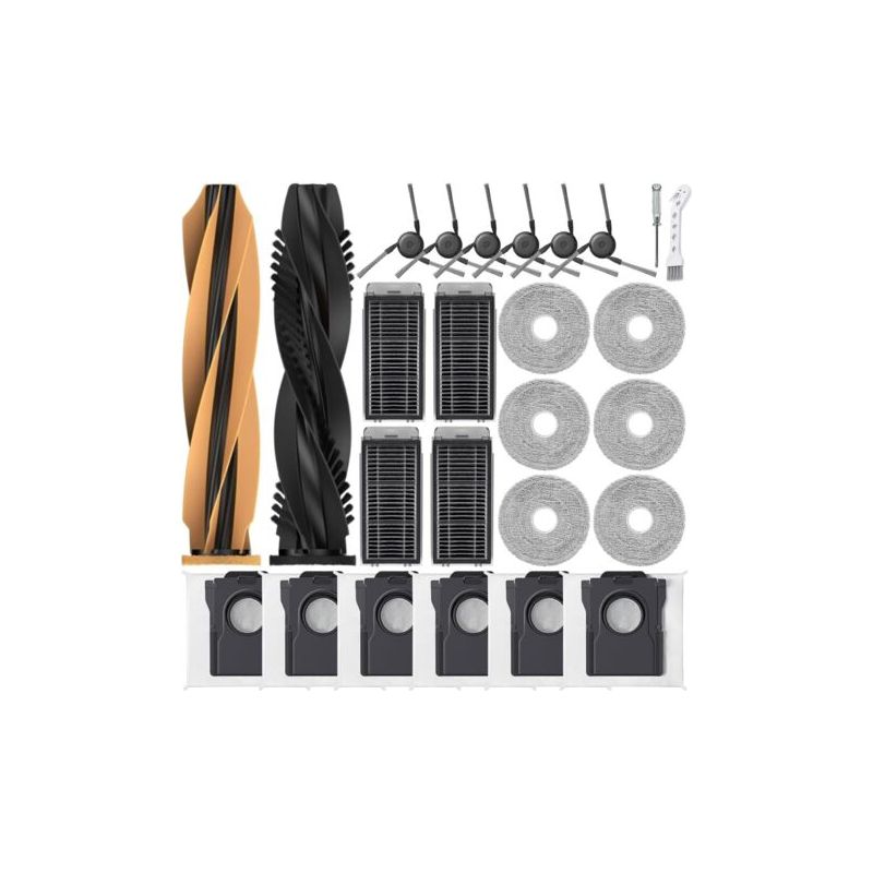 2 Hauptbürsten, 6 Staubbeutel, 4 Filter, 6 Wischpads, 6 Seitenbürsten Für Saugroboter