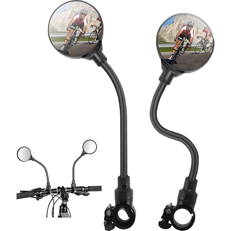 Stück 360° Drehbarer Fahrrad-rückspiegel, Lenker-fahrradspiegel, Rückspiegel Für Elektroroller, Hd-konvexer Sicherheits-fahrrad-rückspiegel Mit Mountainbike, Rennrad, Elektrofahrrad.