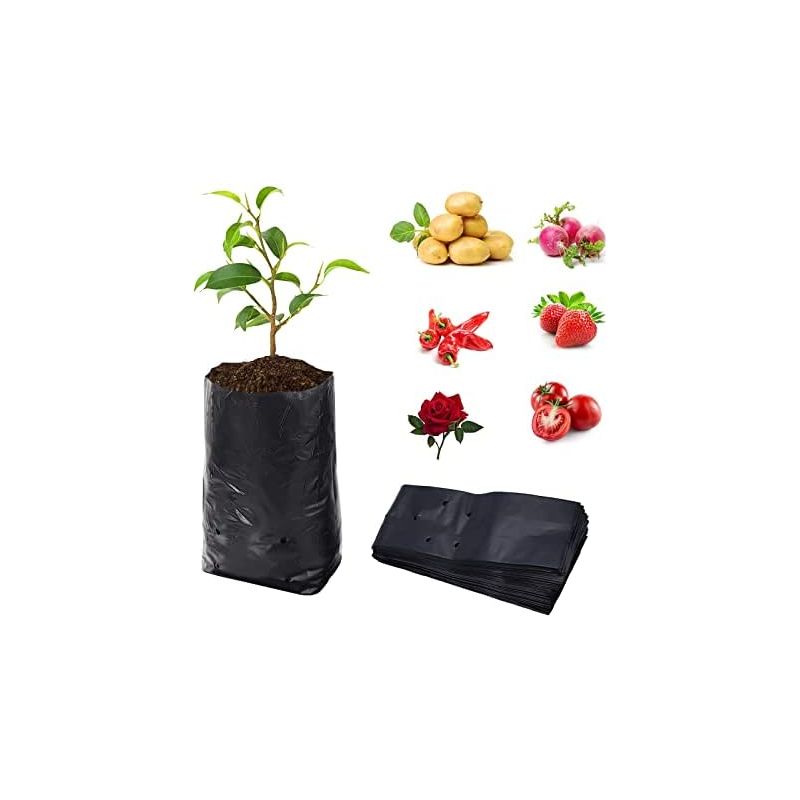 Spezieller Pflanzbeutel, 100 Stück, Premium-pe-blumenbeutel, Biologisch Abbaubar, Mit Belüftungsloch Für Obst, Kräuter Und Blumen, Halbe Größe 10 X 20 Cm (durchmesser X Höhe) -