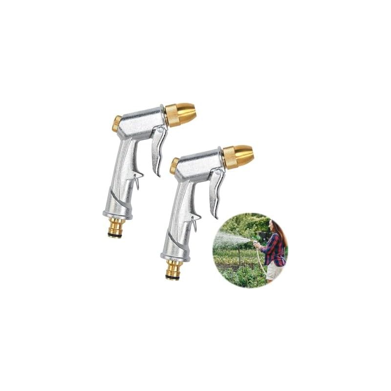 2 Robuste Gartenschlauchdüsen, 100% Langlebig, Spritzpistole, Gartenspritze, Metallspritze, Für Auto- Und Tierwäsche, Bewässerungsteile.