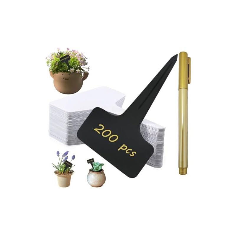 Set Mit 200 Pflanzenetiketten, Etiketten Für Gemüsegärten Und Den Garten, Inklusive Marker. Ideal Für Gärten, Obstplantagen Oder Landwirtschaftliche Betriebe, 10 X 6 Cm – Weiß Und Schwarz.