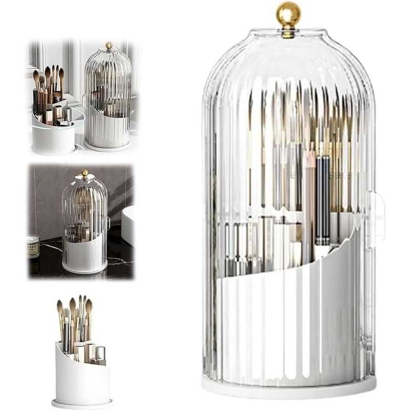 1 Zahnbürstenhalter, 360° Drehbar, Schiebedeckel, Abs, Wasserdicht, Für Badezimmer