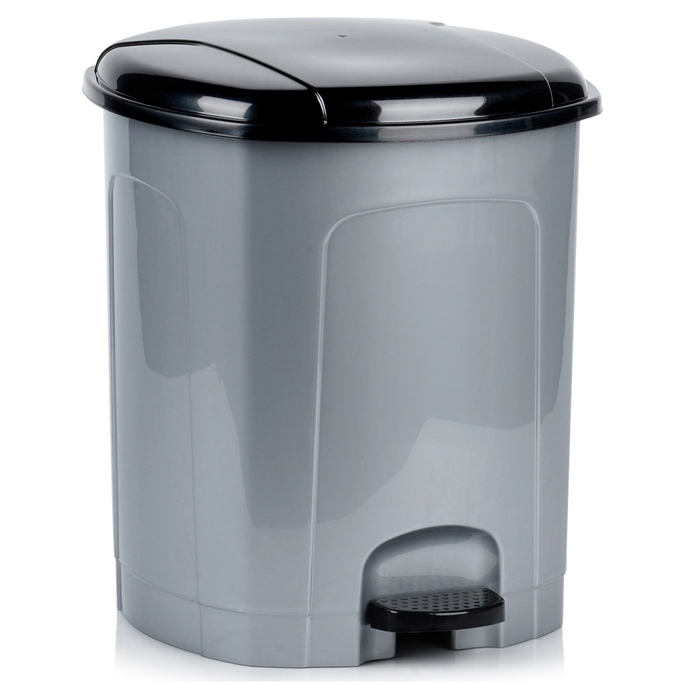 Pedal Waste Bin Plastic Gray 21 L