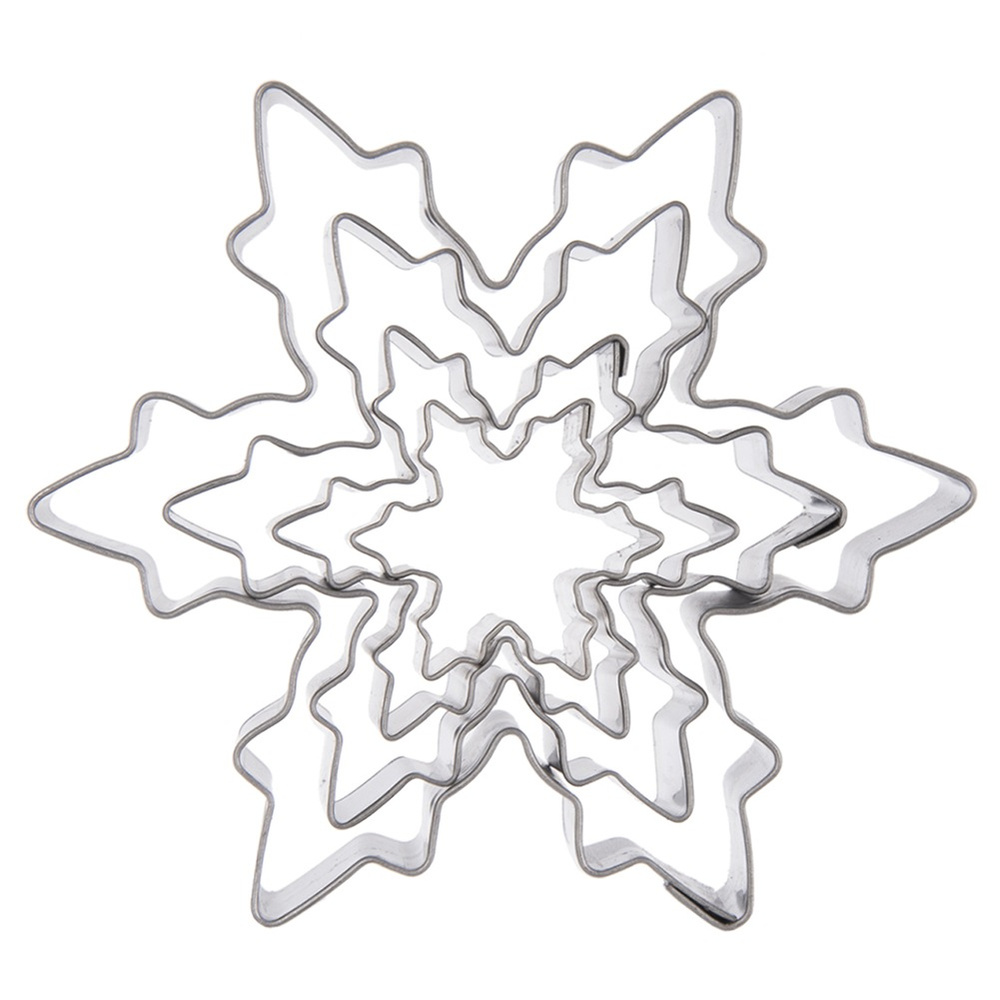 Ausstechformen Aus Stahl, Schneeflocken-lebkuchenformen, 4 Stück