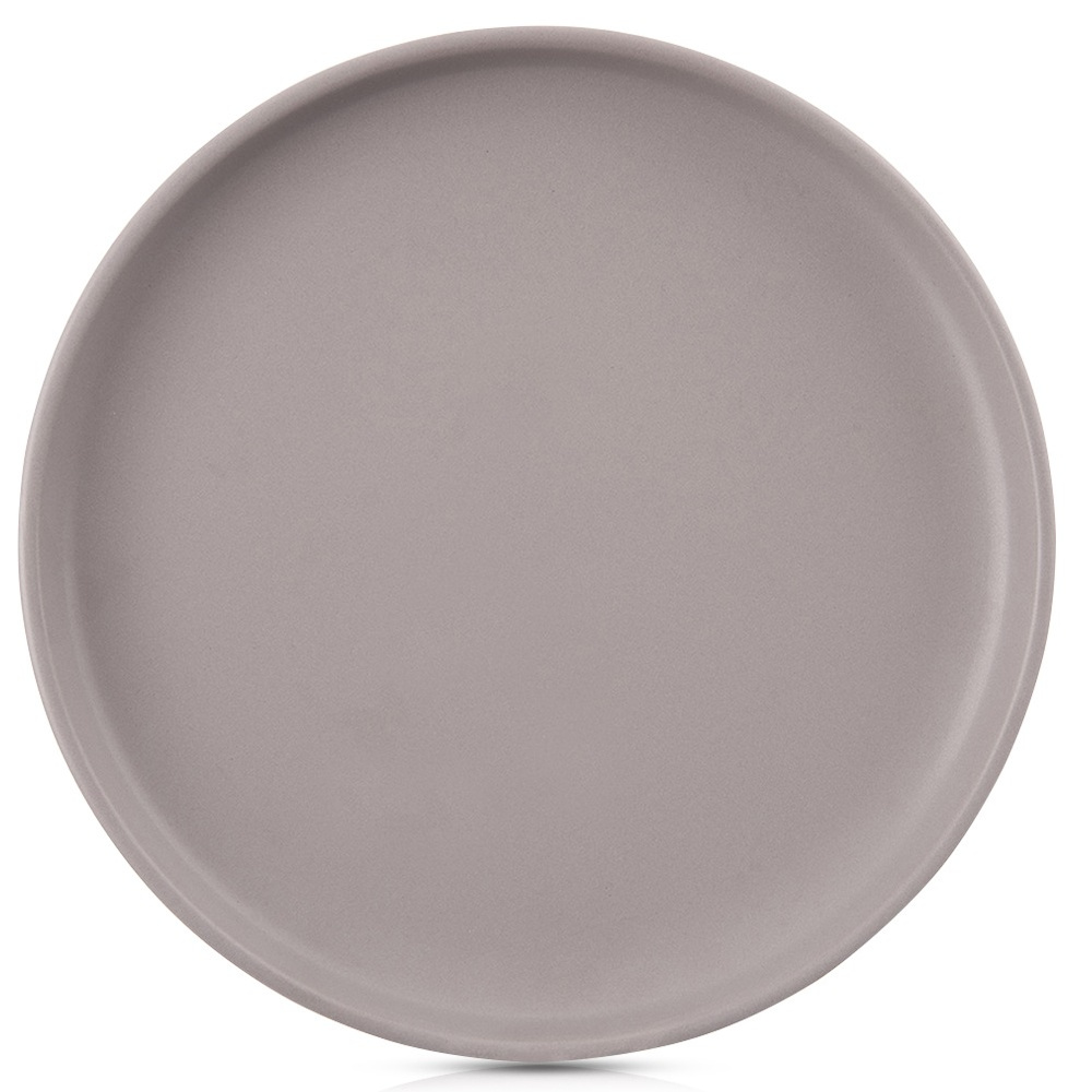 Grauer Speiseteller Aus Keramik, Skandinavische Salatschüssel, Rund, 26,5 Cm