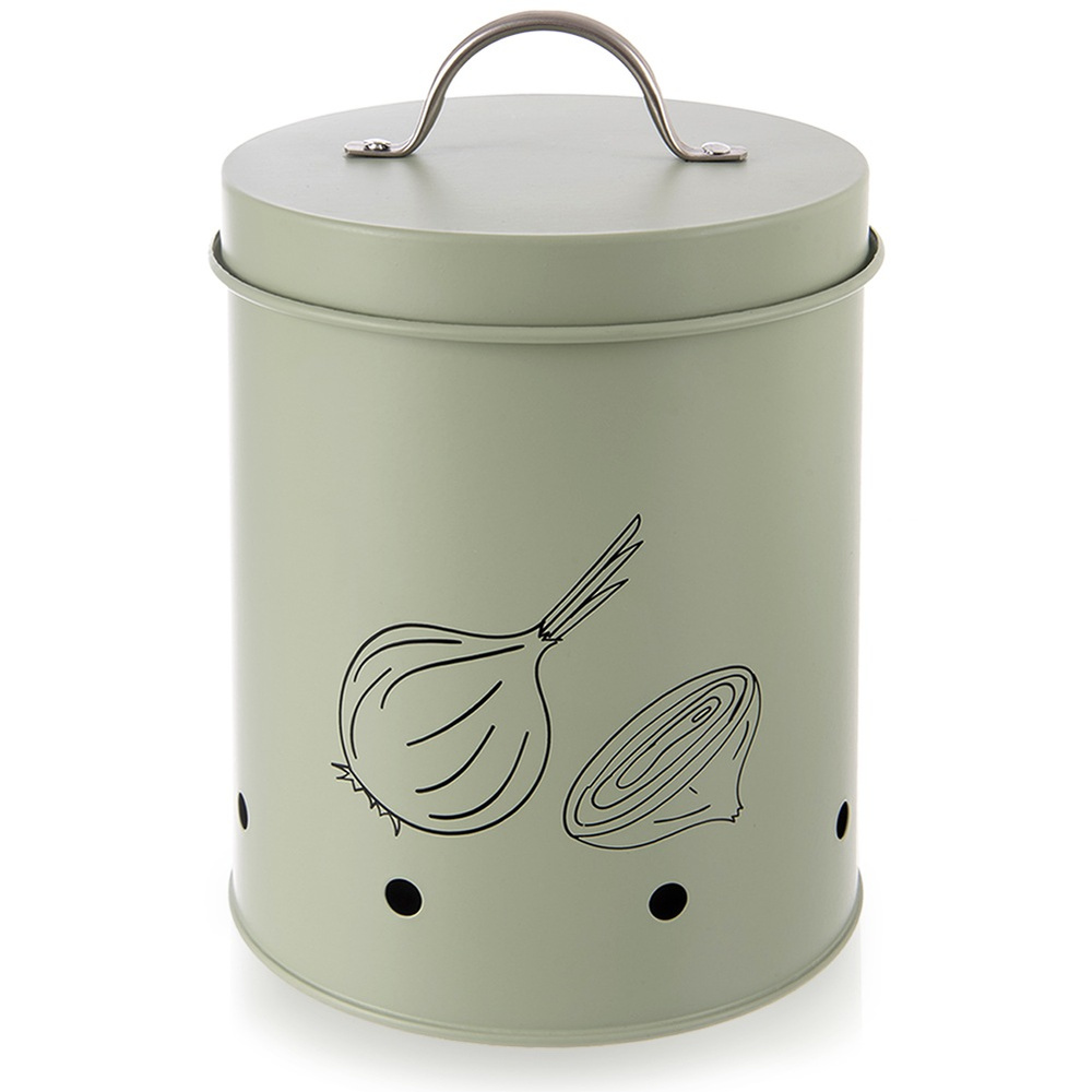 Behälter Für Gemüse, Obst, Kartoffeln, Metall, Grün, Für Die Küche, 2,4 Liter
