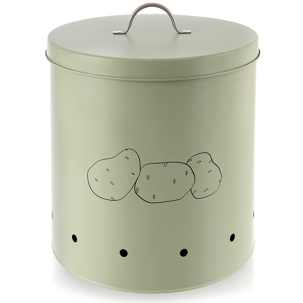 Gemüse- Und Obstbehälter, Grünes Metall, Großer Küchenbehälter, 8,7 L