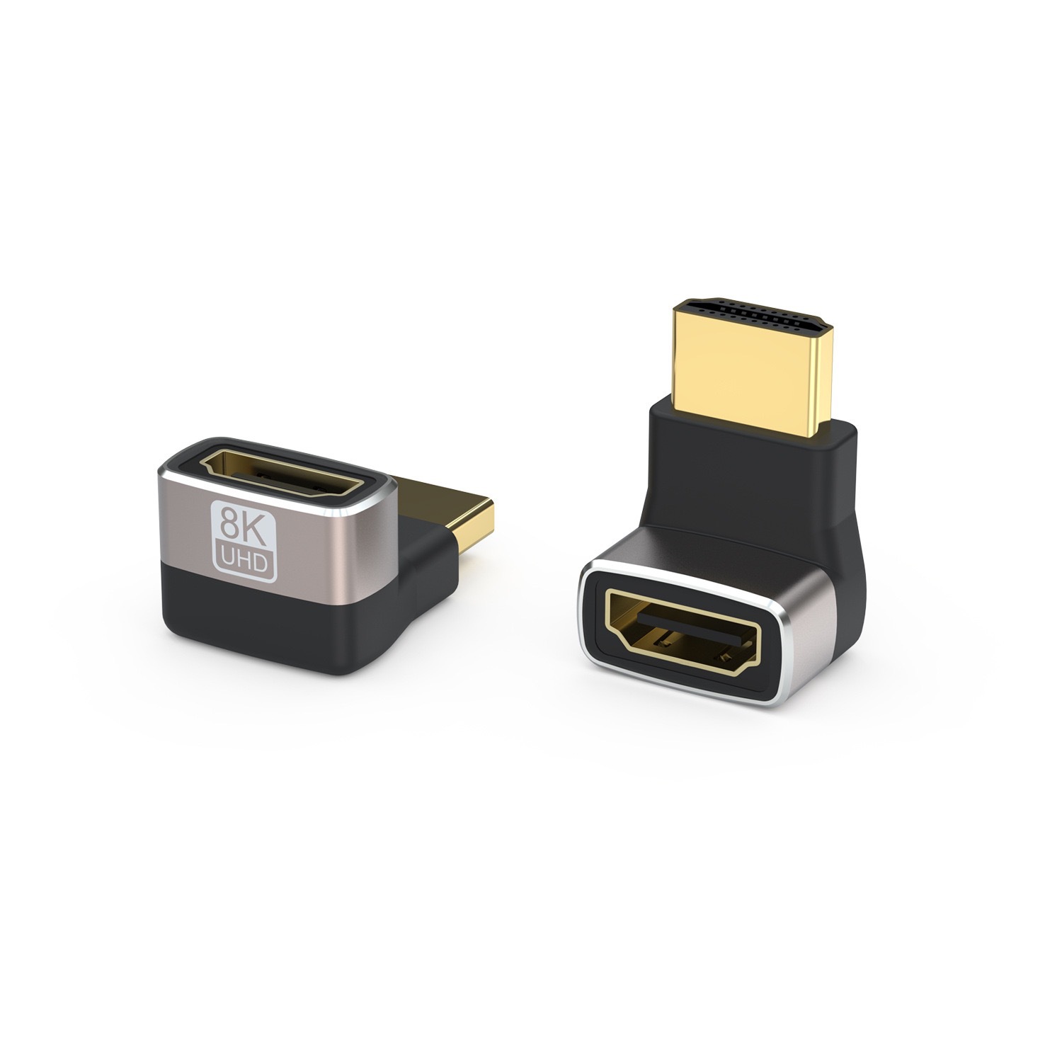 8k Abgewinkelter Hdmi-adapter, Hdmi 2.1 Stecker Auf Buchse, 270-grad-verlängerungskabel, Vergoldeter Doppelter Rechtwinkliger Stecker, 8k@60hz, 4k@120hz, Kompatibel Mit Fernseher, Laptop