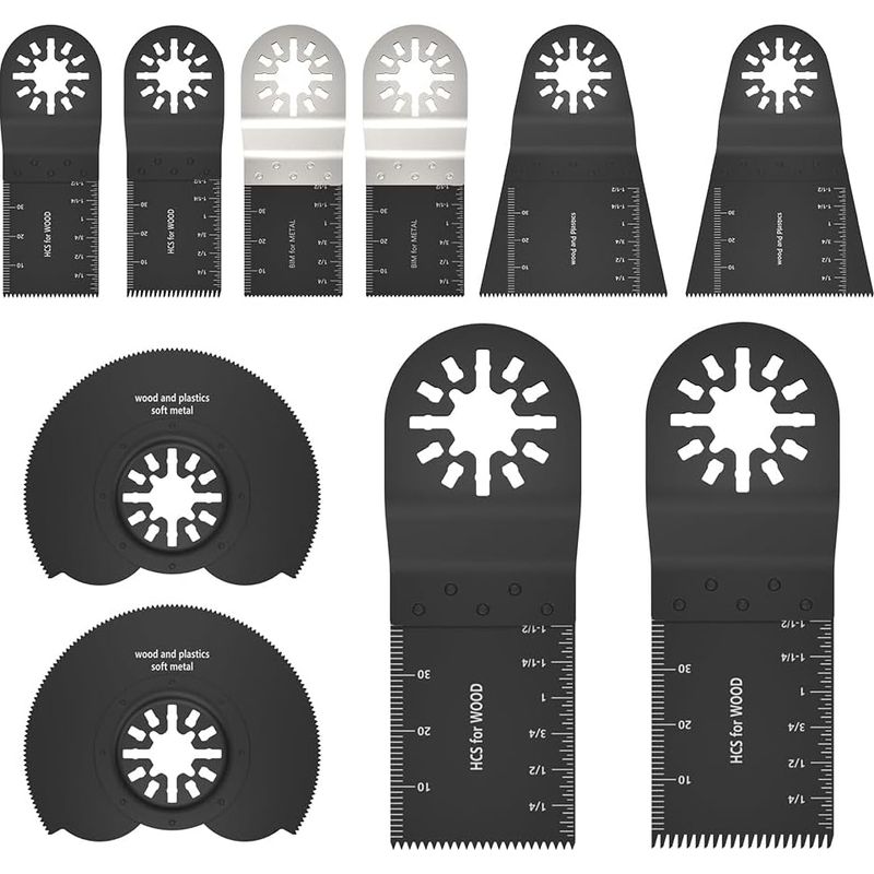 10er-packung – Oszillierende Sägeblätter – Mehrzweckwerkzeug – Schneidet Metall, Holz Und Kunststoff – Schnellwechselsystem – Schwarz – 8,5 X 3,2 Cm