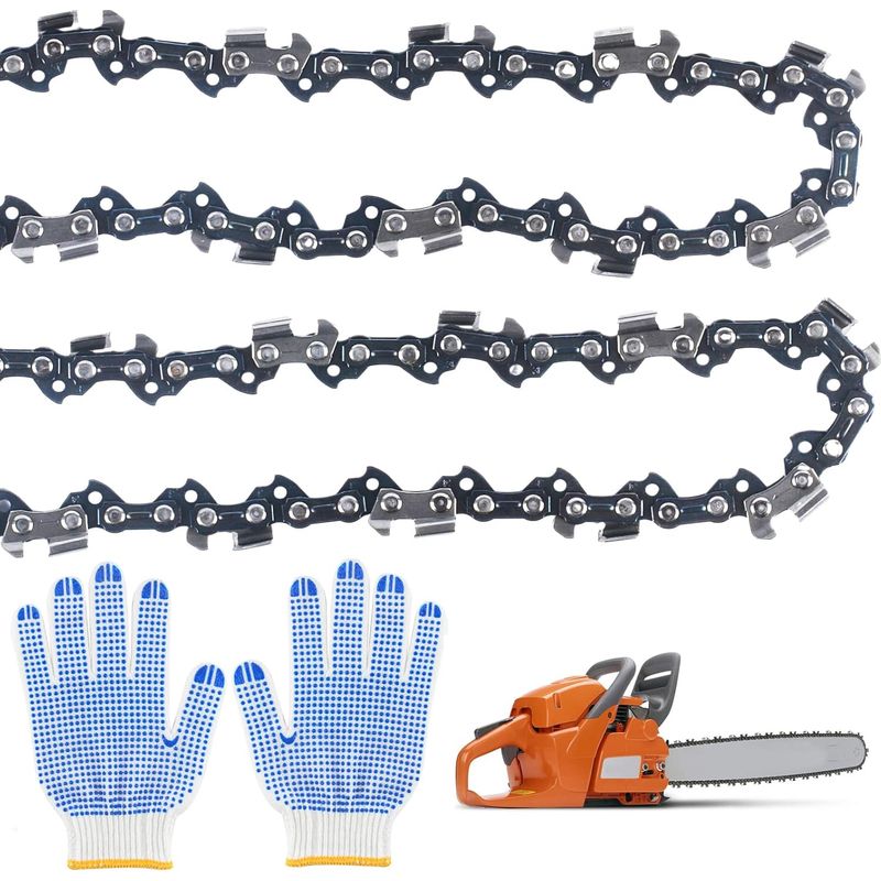 2 Stück – Kettensägenkette – 35 Cm Führungsschiene – 52 Treibglieder – 3/8" Lp Teilung – Für Holzbearbeitung Und Forstwirtschaft – Silber – 35 X 1,3 Cm