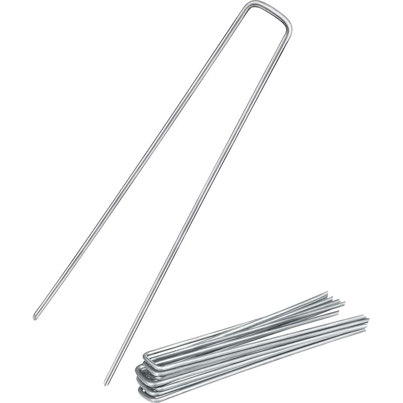 50 Verzinkte Stahlpfähle, Rostfrei, 100 Mm, Zur Befestigung Von Boden Und Gartenvlies