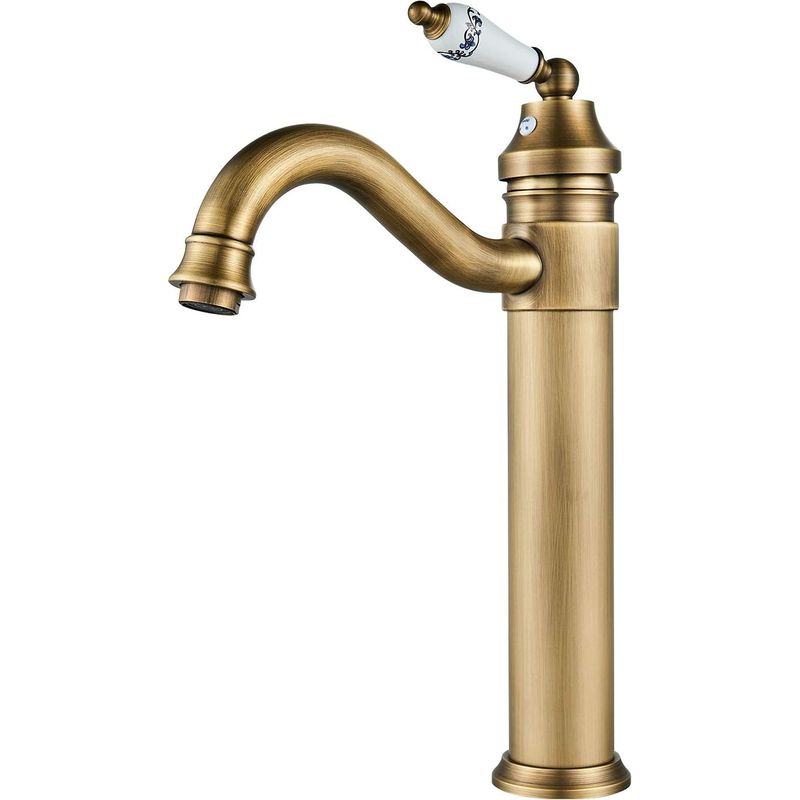 1 Waschtischarmatur – Messingarmatur – 360° Schwenkbarer Auslauf – Warm- Und Kaltwasser Einstellbar – Für Badezimmer – Chrom – 25,5 Cm