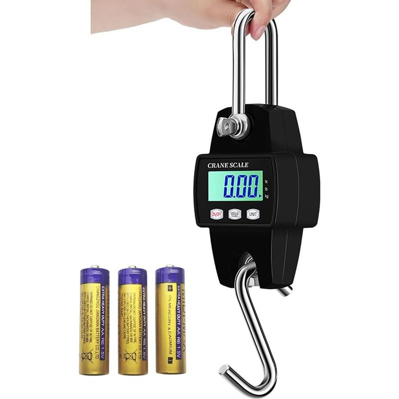 1 Hängewaage – Digitalwaage Mit Haken – Hohe Präzision 0,05 Kg – Für Jagd, Landwirtschaft Und Outdoor-aktivitäten – Schwarz – 300 Kg