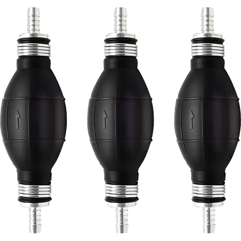 3 Manuelle Kraftstoffpumpen, 8-mm-düse, Gummi Und Aluminium, Zum Umfüllen Von Benzin, Diesel Und Wasser, Für Motorrad, Boot Und Gartenarbeit