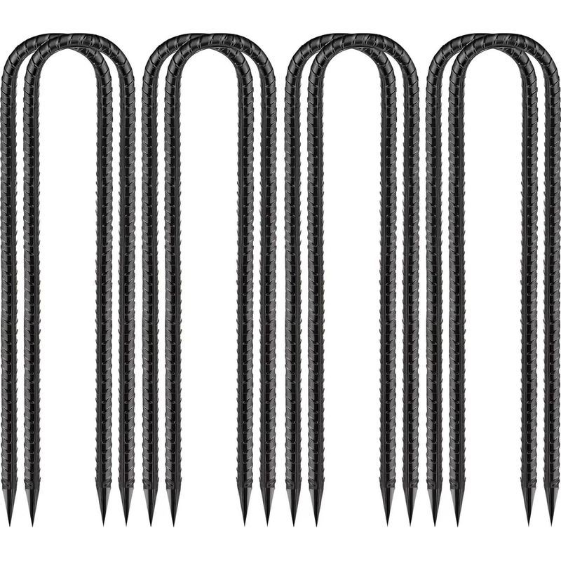 8 Erdnägel, Verzinkter Stahl, U-förmig, 30 Cm, Für Zelt, Camping, Garten