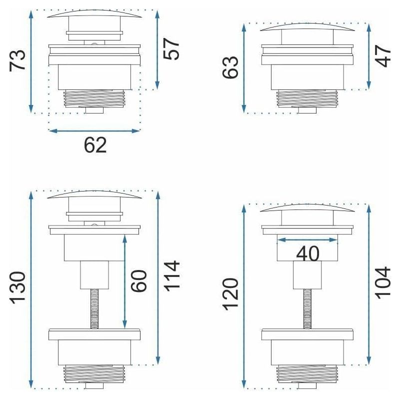 1 - Waschbeckenablauf - Messing - Klick-klack-system Mit Überlauf - Für Standard-badezimmer - Antikgold - 4,5 Cm