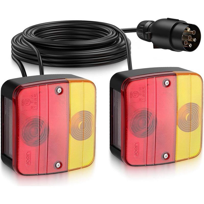 2 Stück Anhänger-rückleuchten, 7,5 M Kabel, 7-poliger Stecker, 12-v-halogenlampe, E-prüfzeichen, Für Wohnwagen Und Lkw