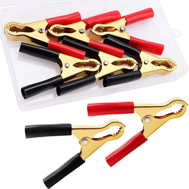 6-teiliges Set Krokodilklemmen, 50 A, Reines Kupfer, 80 Mm, Rot/schwarz, Für Autobatterieladegeräte