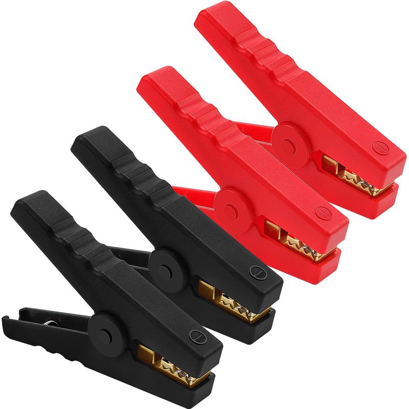 4-teiliges Set Krokodilklemmen, 100 A, Reinkupfer, 96 Mm, Rot Und Schwarz, Für Autobatterien