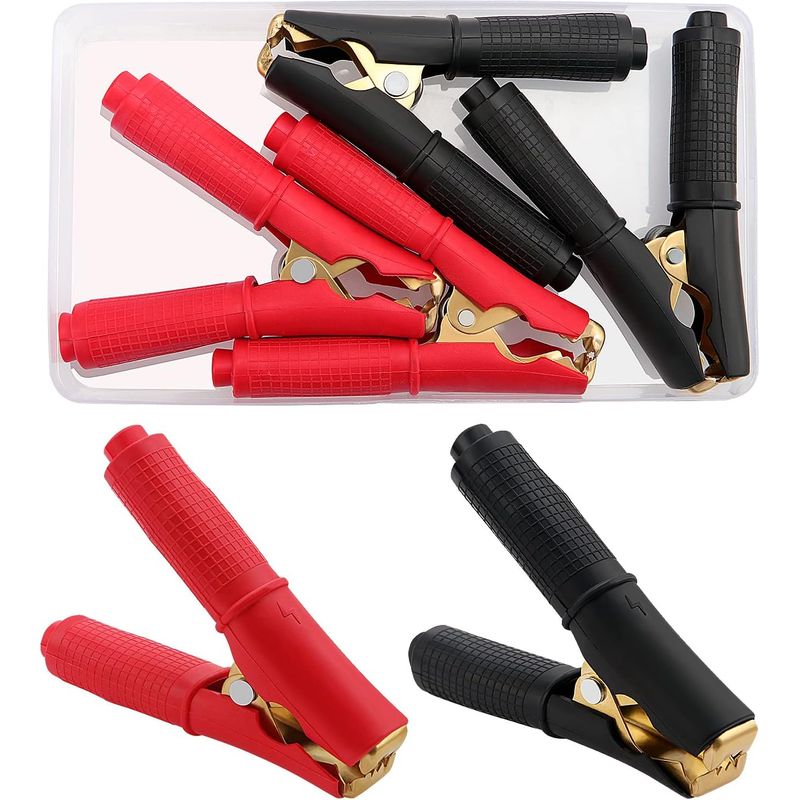 4-teiliges Krokodilklemmen-set, 100 A, Reinkupfer, 90 Mm, Rot Und Schwarz, Für Autobatterien