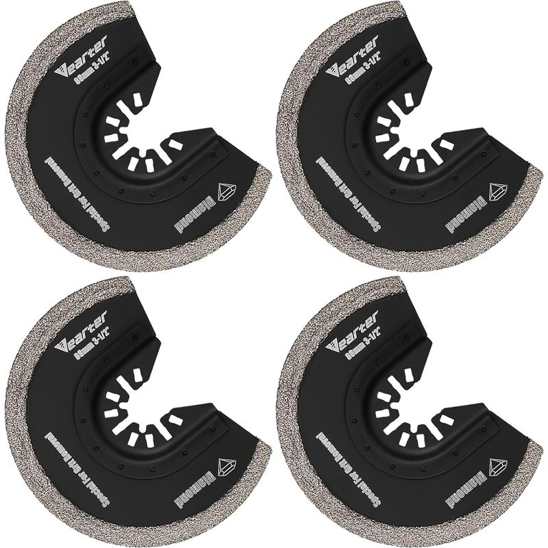 4 - Oszillierendes Sägeblatt - Diamantaufsatz - Fliesen- Und Fugenschneiden - Für Bad- Und Bodenrenovierung - Grau - 8,9 X 6,8 Cm