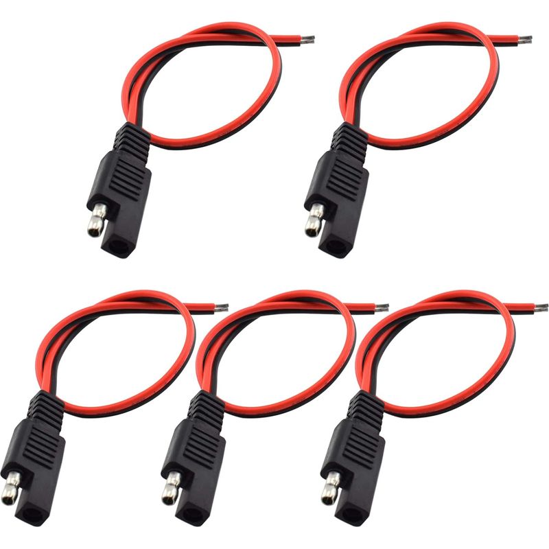 5er-pack Sae-kabel, 30 Cm, 16 Awg, 2-poliger Schnellstecker, Pvc-kupfer, Für Motorrad, Auto, Traktor