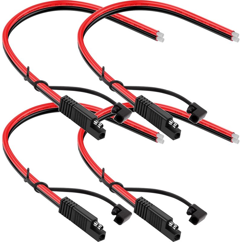4er-pack Sae-kabel, 35 Cm, 12 Awg, 2-poliger Schnellstecker, Pvc-kupfer, Motorrad, Auto, Traktor