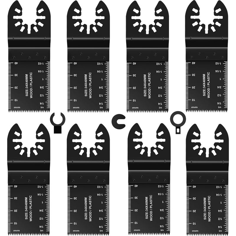 8 - Oszillierendes Sägeblatt - Zubehör Für Multifunktionswerkzeuge - Schneidet Holz, Kunststoff Und Metall - Kompatibel Mit Fein, Ryobi Und Milwaukee - Kohlenstoffstahl - Silber