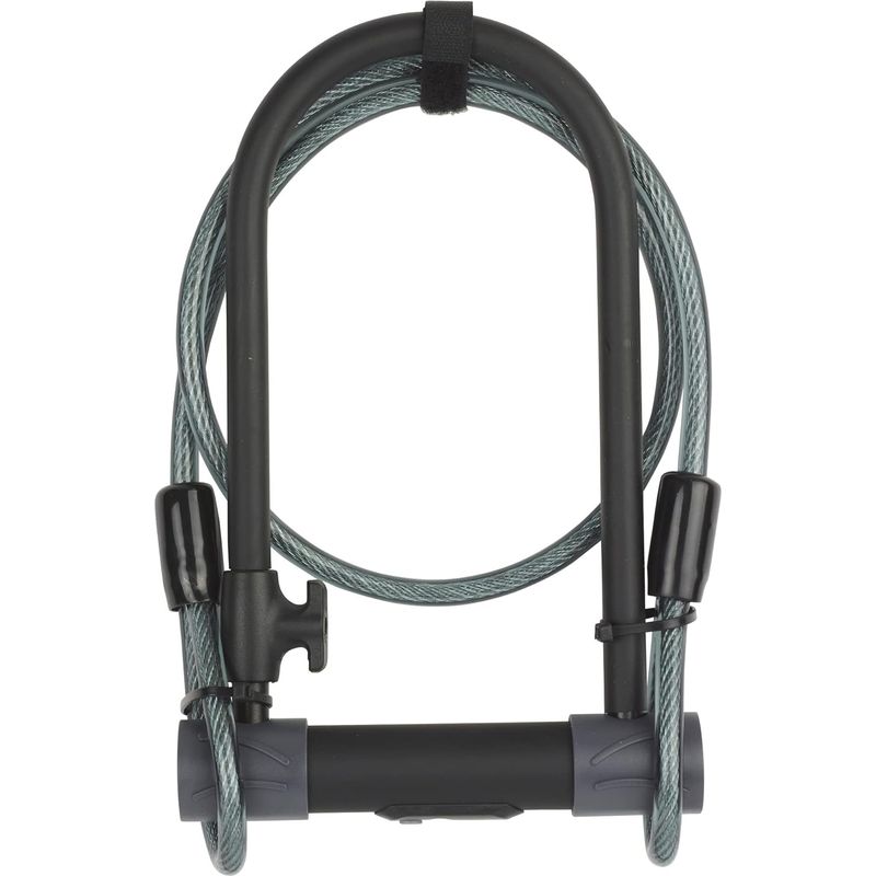 1 Bügelschloss, 1,2 M Kabel, Gehärteter Stahl, Schlüssel, Fahrrad, Mountainbike, Motorrad