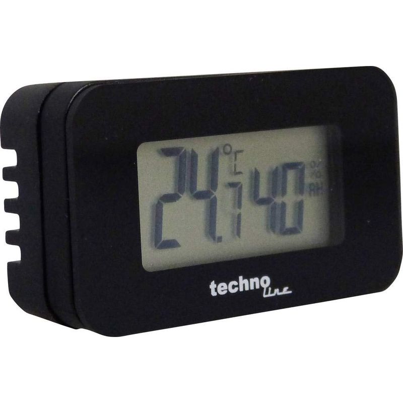 1 - Thermometer/hygrometer - Zeigt Innentemperatur Und Luftfeuchtigkeit An - Für Auto, Boot, Wohnmobil - Schwarz