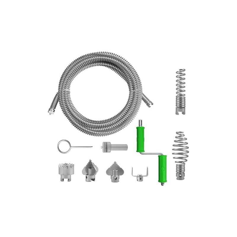 5 M Lange Abflussreinigungsspirale, Professionelle Rohrreinigungsspirale Mit 6 Schneidköpfen, 5 M X 12 Mm, Manuell Oder Elektrisch Bedienbar, Für Toiletten, Zum Reinigen Von Verstopfungen Und Abflüsse