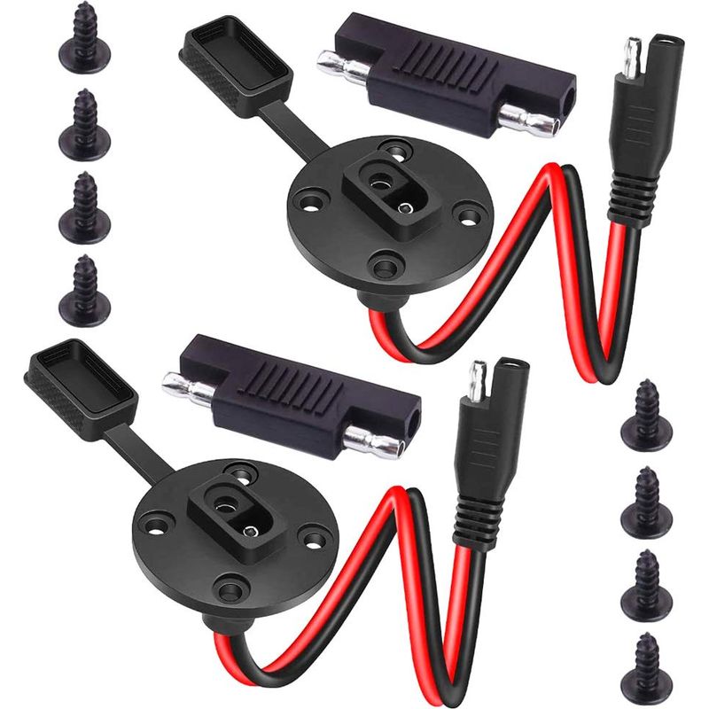 2 Sae-verlängerungskabel, Wasserdichter Stecker, 12awg Kupferdraht, Polaritätsadapter, Für Motorrad-solarpanel