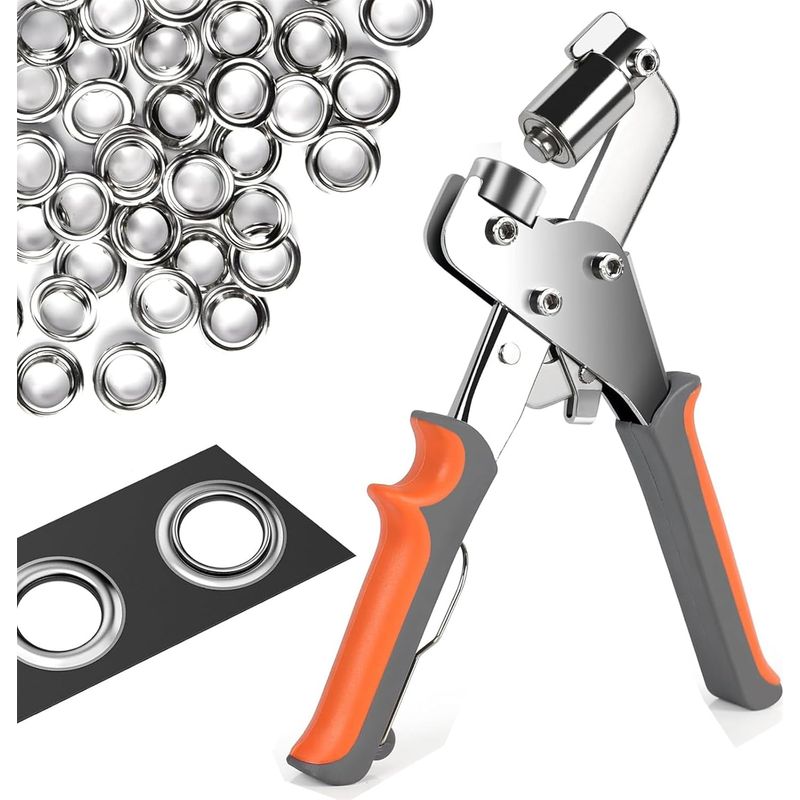 1 Ösenzange, 300 Ösen Ø 10 Mm, Kohlenstoffstahl, Ergonomischer Griff, Für Planen Und Leder