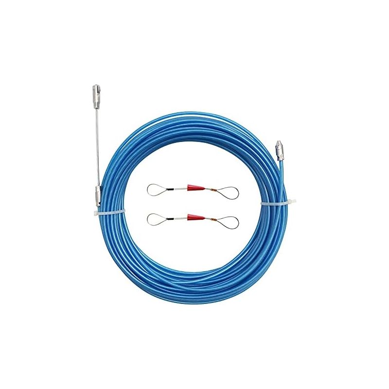 20 M Kabeleinzieher, 4 Mm Durchmesser, Elektrikernadel, Edelstahl-wandkabeleinziehset, Blau - (67 Fuß)