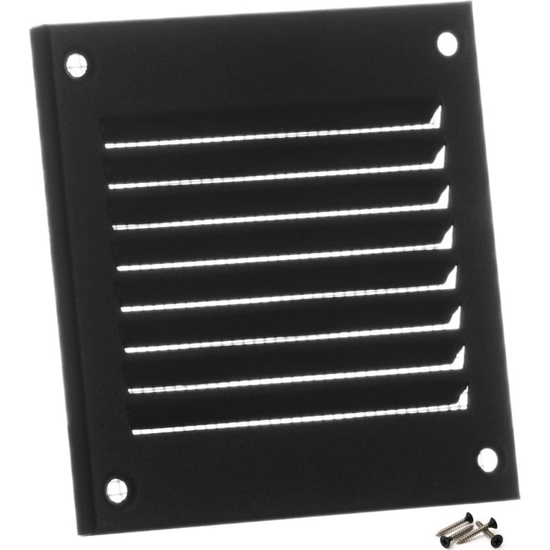 1 - Lüftungsgitter - Lüftungsregister - Metall Mit Moskitonetz - Für Wand Und Decke - Anthrazit - 10 X 10 Cm