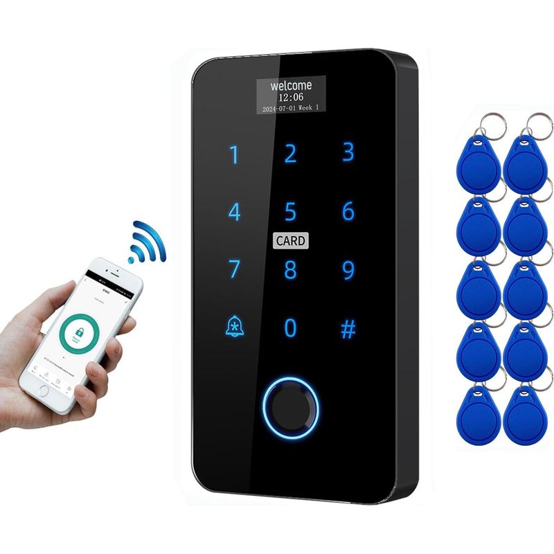 1 Biometrischer Zutrittskontrollcontroller, Hintergrundbeleuchteter Touchscreen, Nfc-rfid-lesegerät, Ip68 Wasserdicht, Für Das Homeoffice