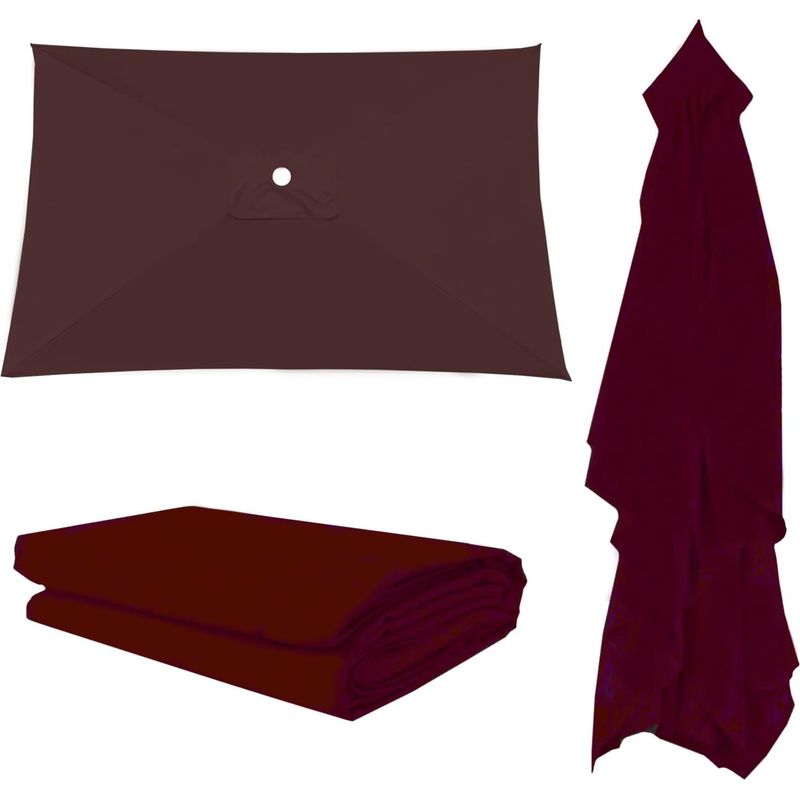 1 Ersatz-sonnenschirmdach – Rechteckig Oder Quadratisch – Uv-schutz Und Wasserdicht – Für Garten, Terrasse, Pool – Braun – 300 X 300 Cm