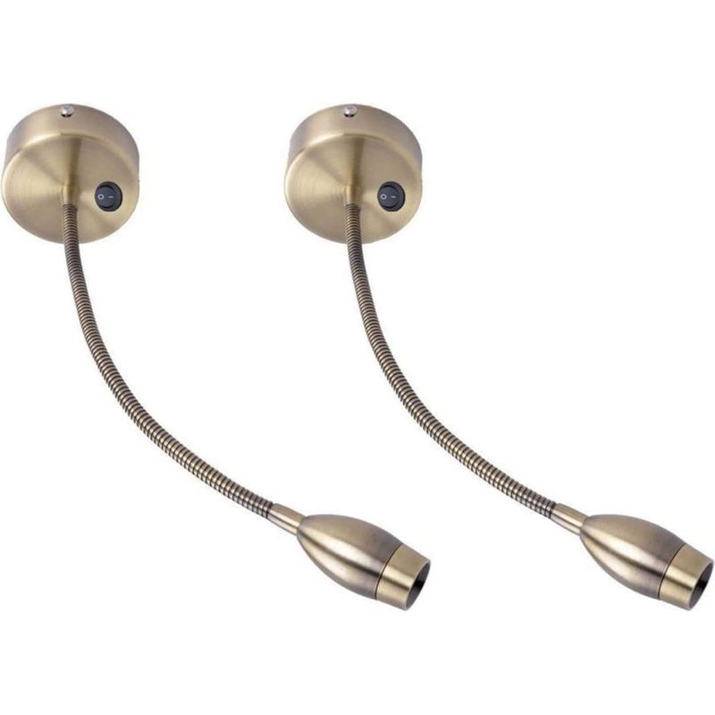 2 Stück – Wandleuchte – Leselampe – 360° Flexibles Licht – Individuelle Beleuchtung Für Schlaf- Und Wohnzimmer – Gold – 30 X 3 Cm