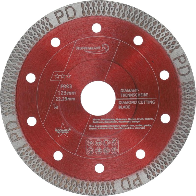 1 Diamanttrennscheibe – Winkelschleifer – Fliesenschneider Für Feinsteinzeug, Marmor Und Naturstein – Extra Dünnes 10-mm-segment – Für Bad- Und Bodenrenovierungsarbeiten – Grau – 125 X 22,23 Mm