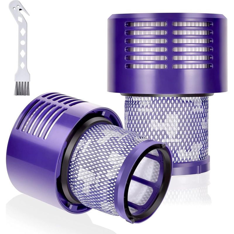2 Filter – Staubsaugerzubehör – Kompatibel Mit Dyson V10 Animal Absolute Total Clean Sv12 – Waschbar Und Wiederverwendbar – Für Die Raumluftreinigung – Grau – 25,5 X 7,5 Cm