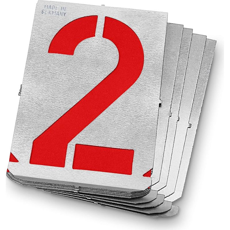1 - Zahlenschablone - Zinkblech - Beschriftung 0-9 - Langlebig Und Flexibel - Für Industrielle Kennzeichnung - Grau - 150 X 150 Mm